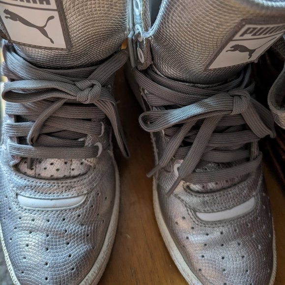 FAB/SILVER HIGH TOP PUMAS! LIMITED ED! GREAT COND!! - Picture 1 of 6
